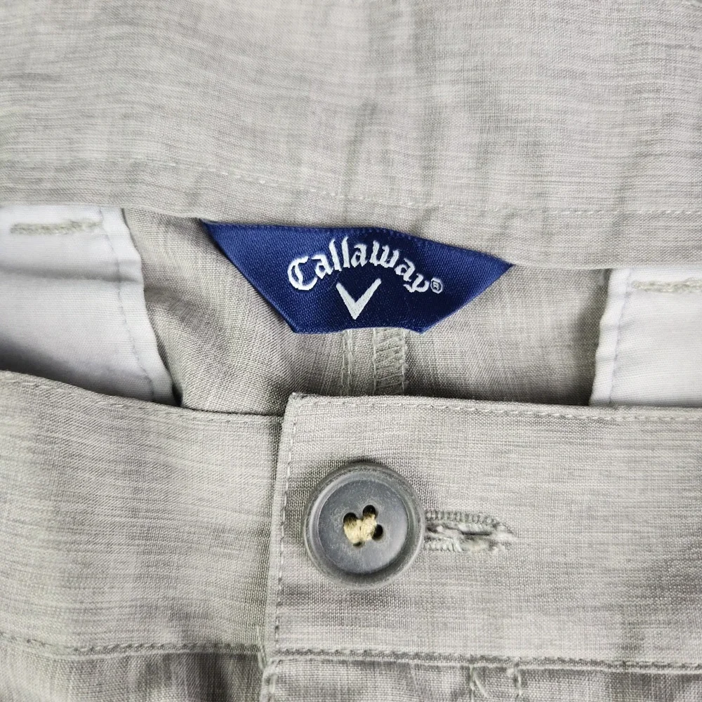 Callaway Shorts Mens 32W Gray Heathered Performance‎ Stretch Comfort Flat Front